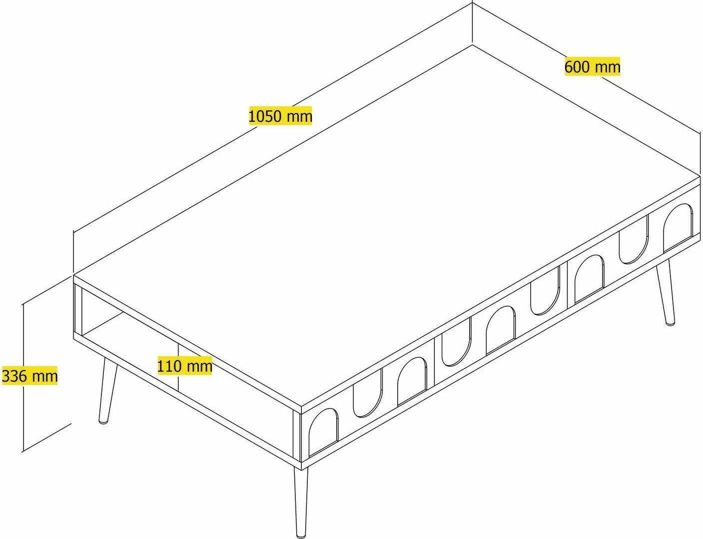 Tavolinë kafeje Hanah Home, Lyon 33, krem dhe ari