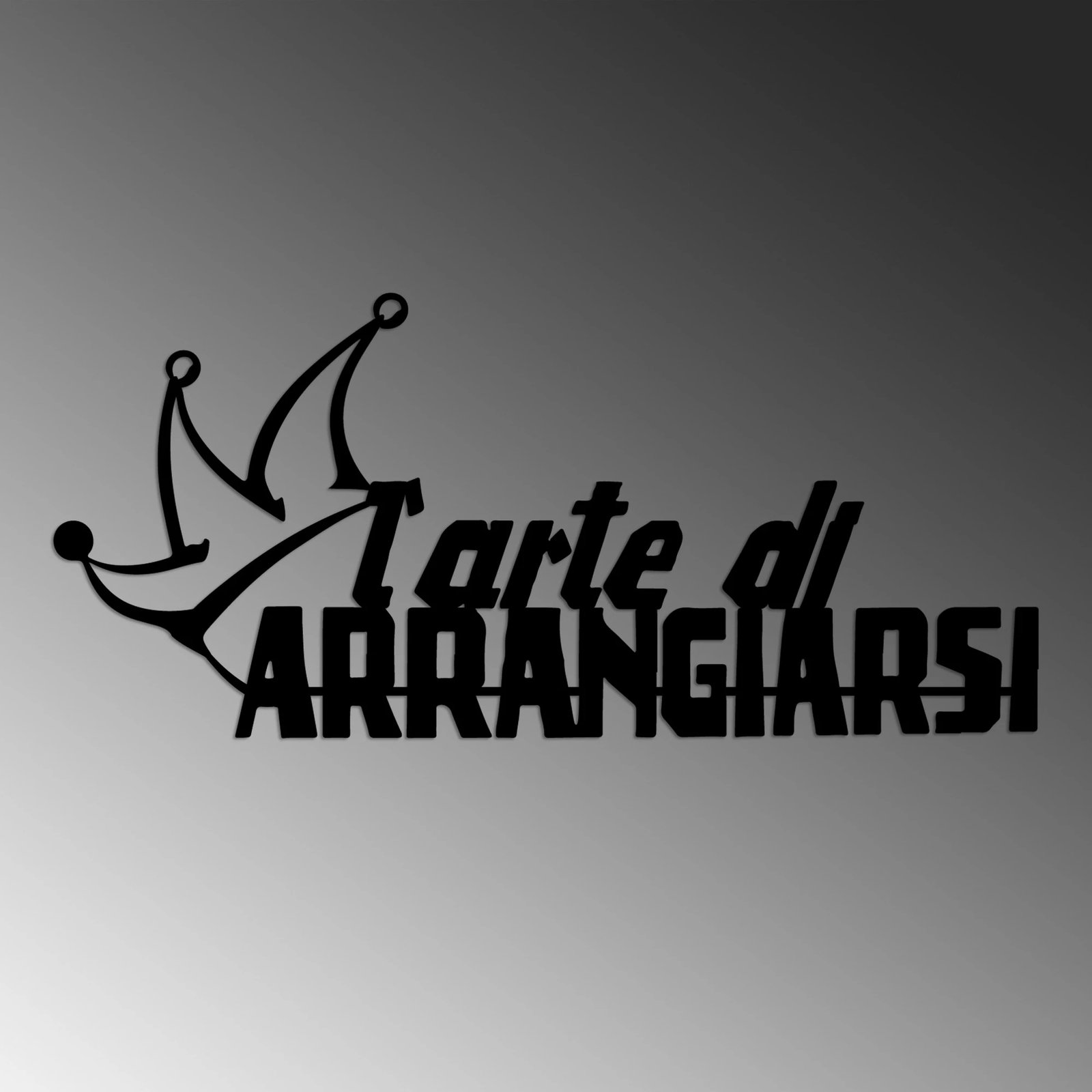 Aksesor dekorativ metalik për mur, Wallity, Arrangiarsi 1, ngjyrë e zezë