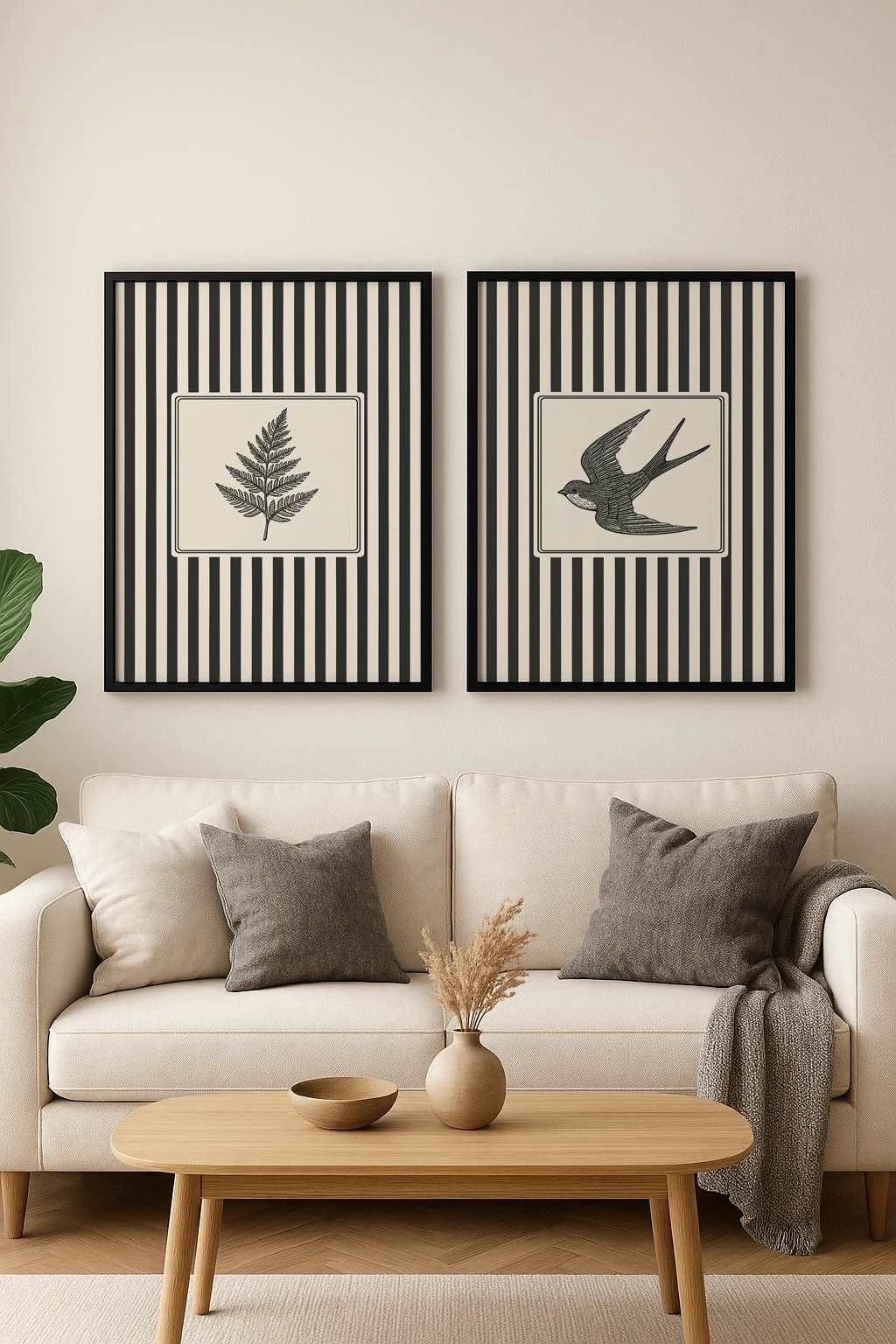 Pikturë dekorative me kornizë, MDF, 2 copë, Wallity, Czgl6, 30x40cm