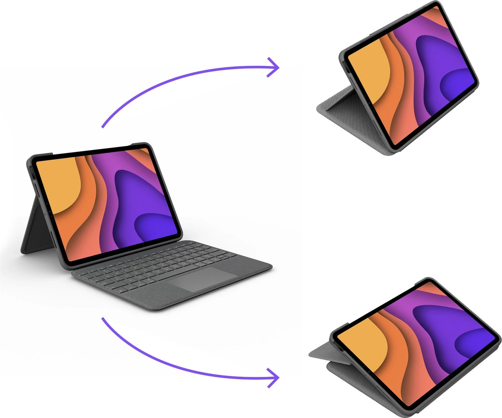 Tastierë me mbështjellës Logitech Slim Folio për iPad Air 10.9"/iPad Pro 11", Bluetooth, Oxford Grey