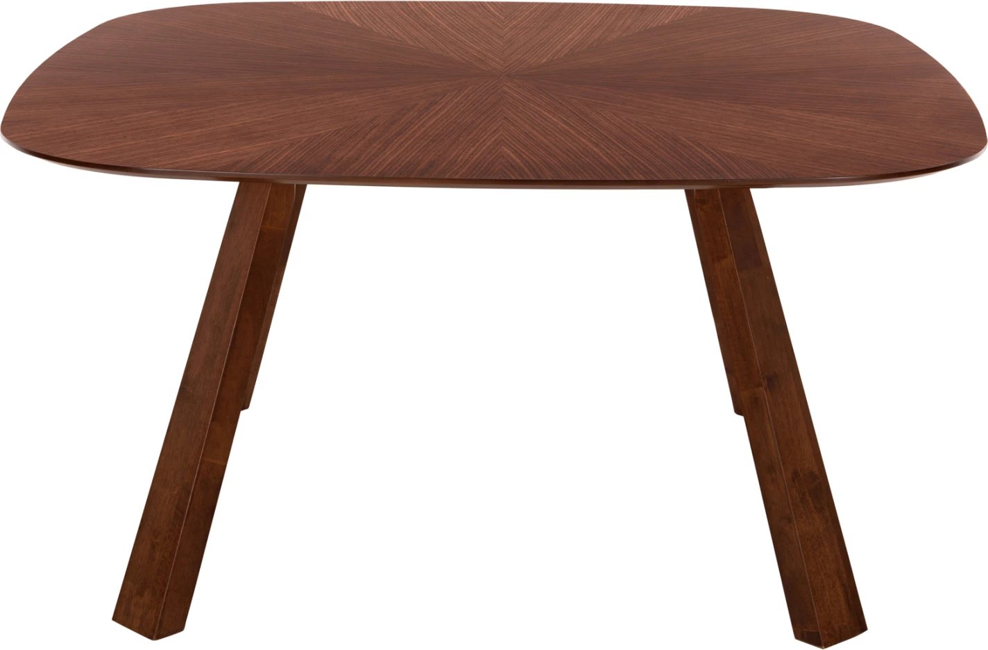 Tavolinë ngrënieje RINER, MDF, sunburst, ngjyrë arre, 150x150x75H cm