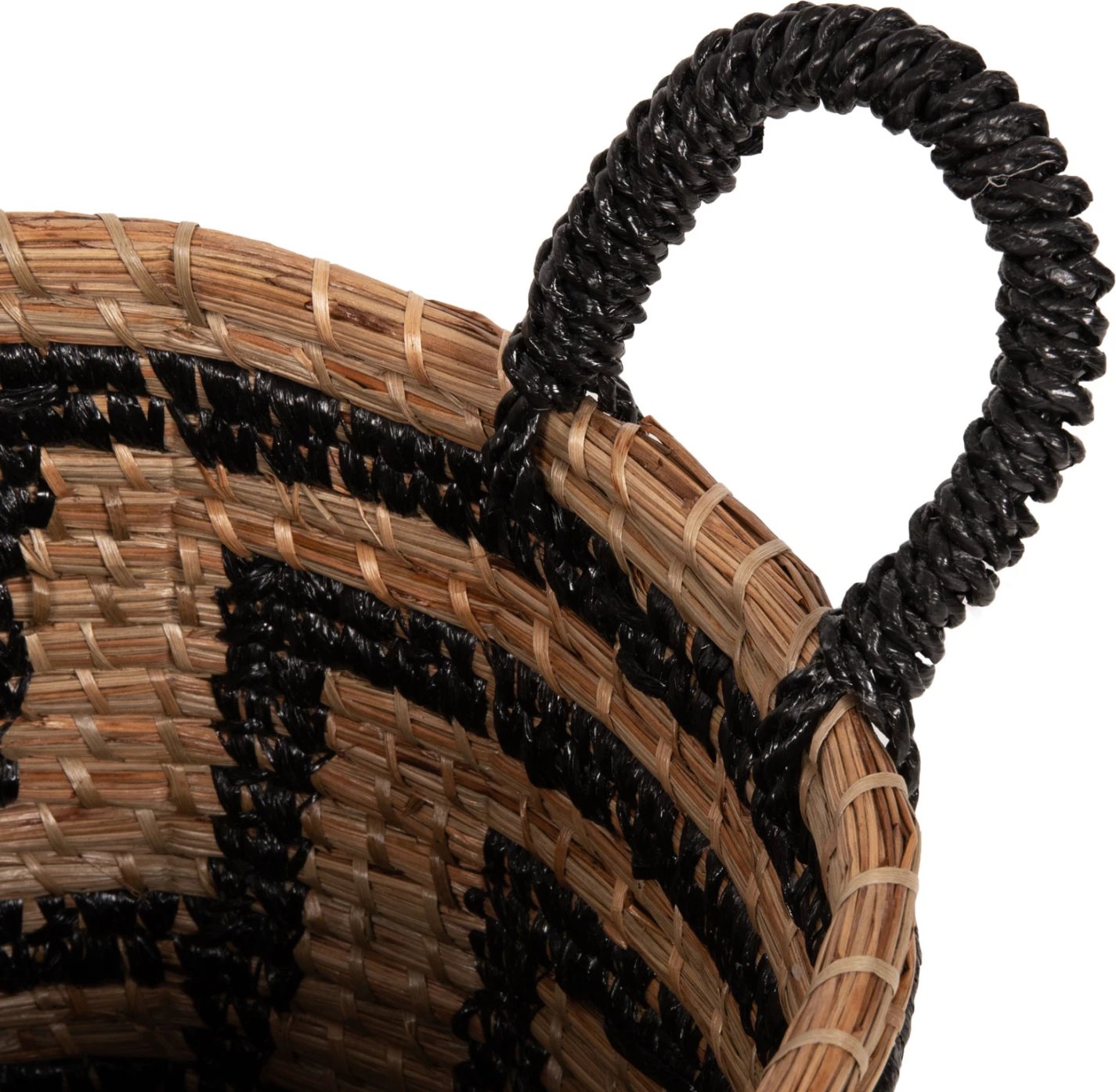 Set dekorativ me 2 shporta, bari Mendong, ngjyrë natyrale-e zezë, FH7846.02, Φ36x32-40H cm