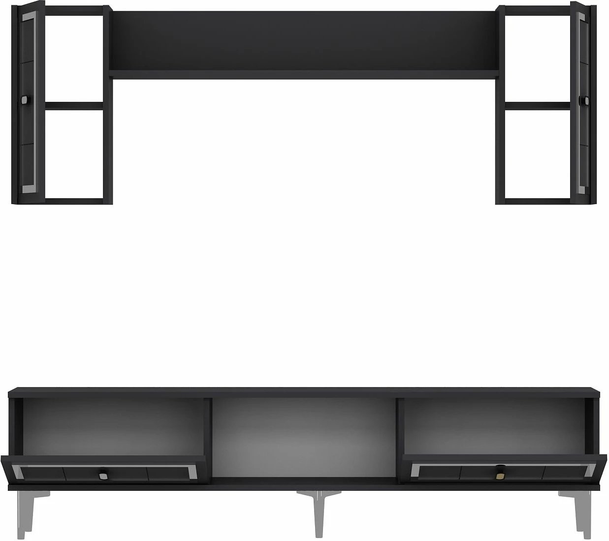 Komodë TV Skye Decor, orion, antracit, argjend