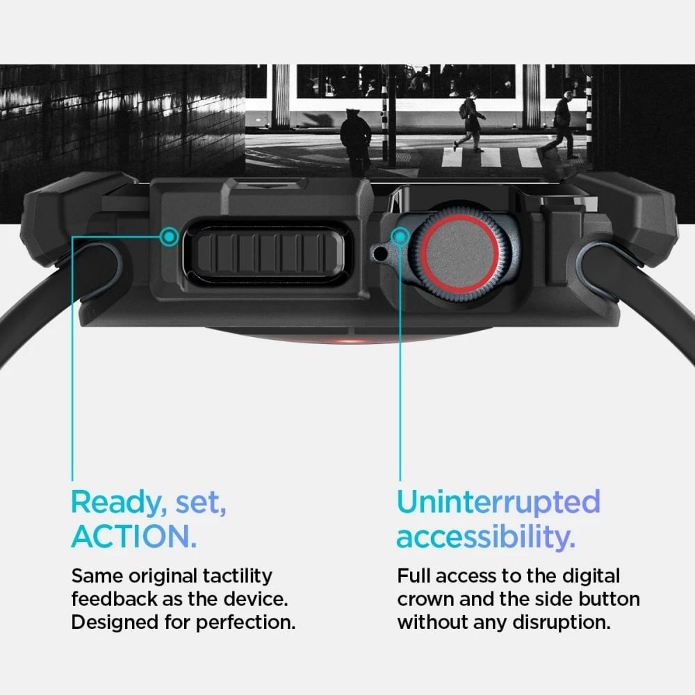 Mbështjellës Spigen Rugged Armor për Apple Watch 10, 42mm, i zi