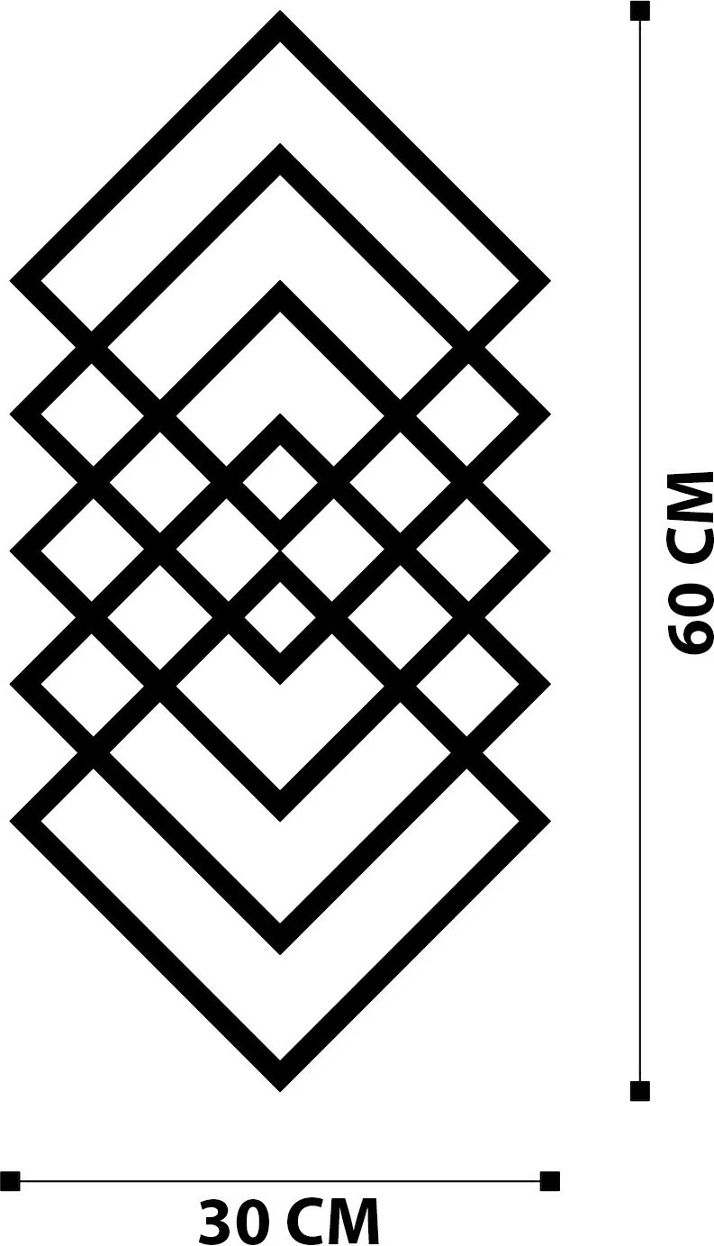 Aksesor dekorativ metalik për mur, Wallity, gjeometri