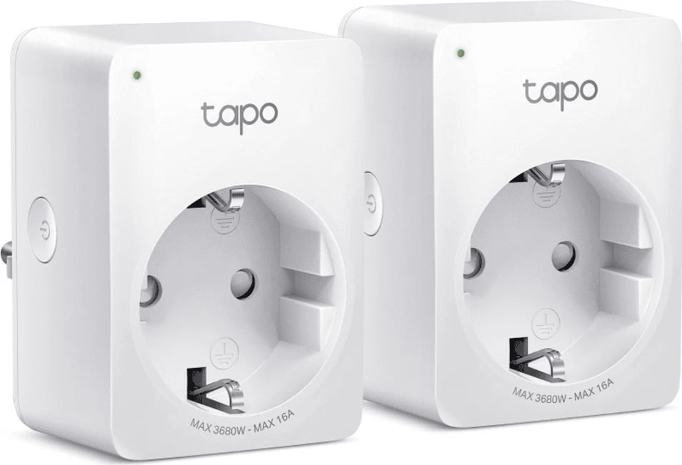Prizë smart Wi‑Fi, TP-Link, Tapo P110, matje energjie 16A/3680W, e bardhë, set 2-copësh