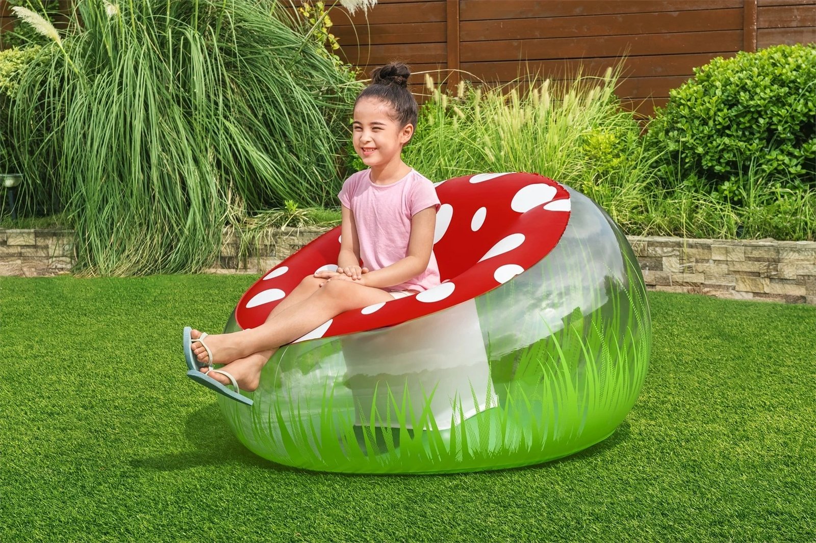 Karrige fryrëse për fëmijë Bestway Mighty Mushroom, PVC, e bardhë/transparente