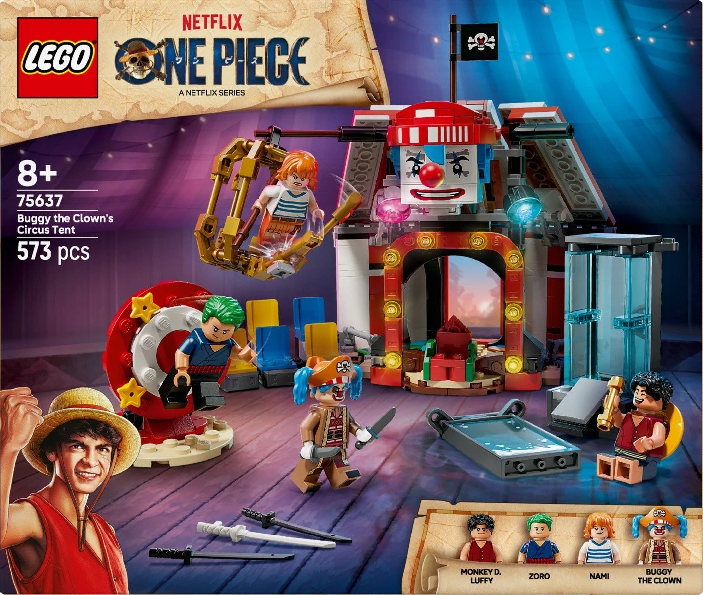 Set LEGO One Piece 75637 Buggy the Clown Circus Tent, 573 pjesë