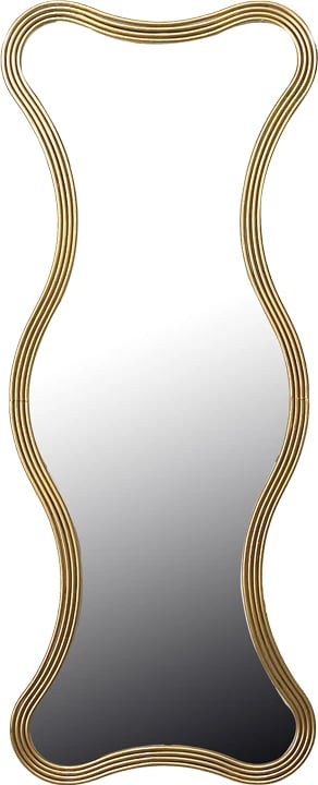 Pasqyrë Boulen, dru dhe metal, ngjyrë ari, 51x2x126cm