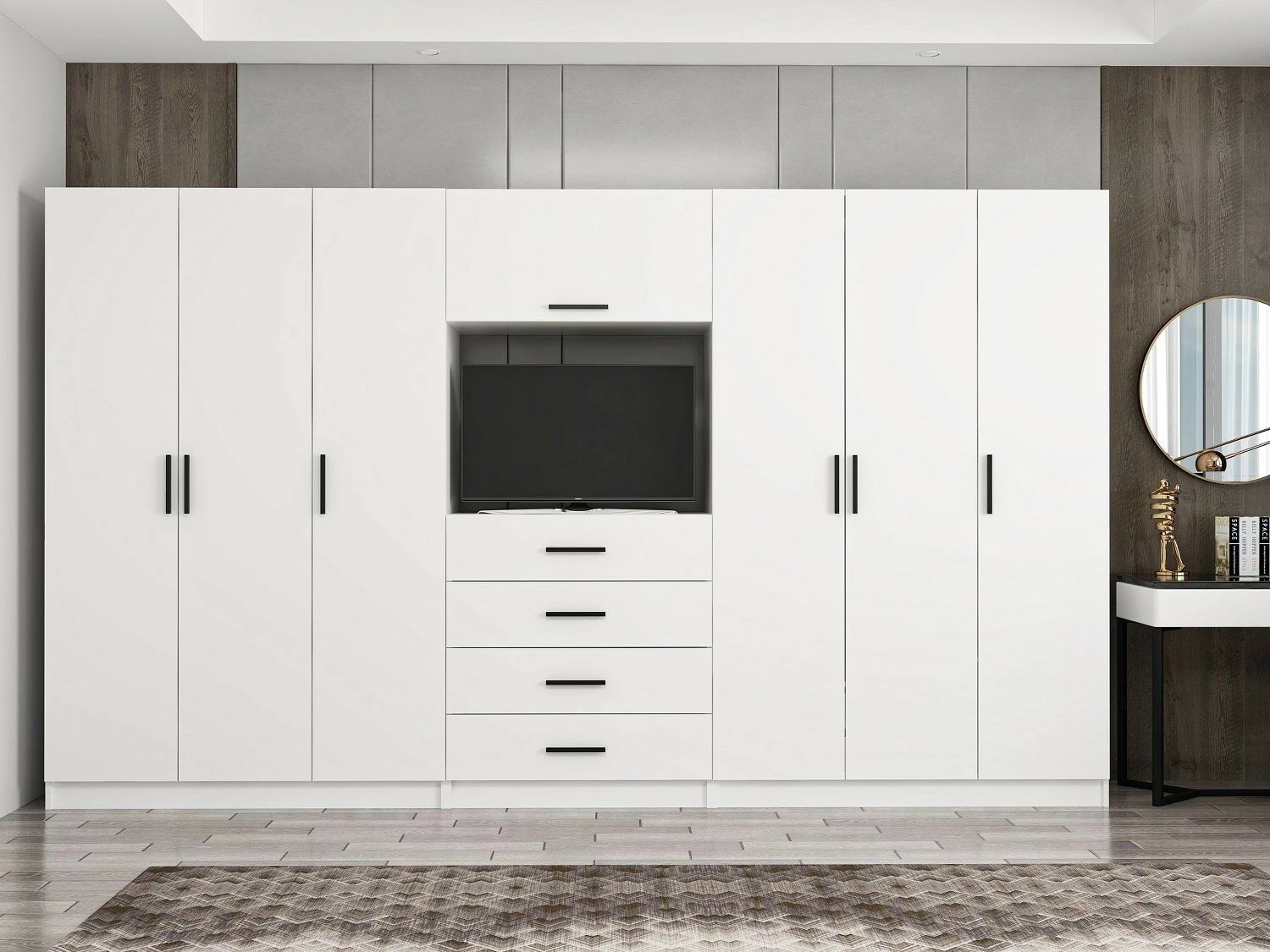 Dollap i madh për rroba, ngjyrë e bardhë, Skye Decor, Minar Kale - 7827