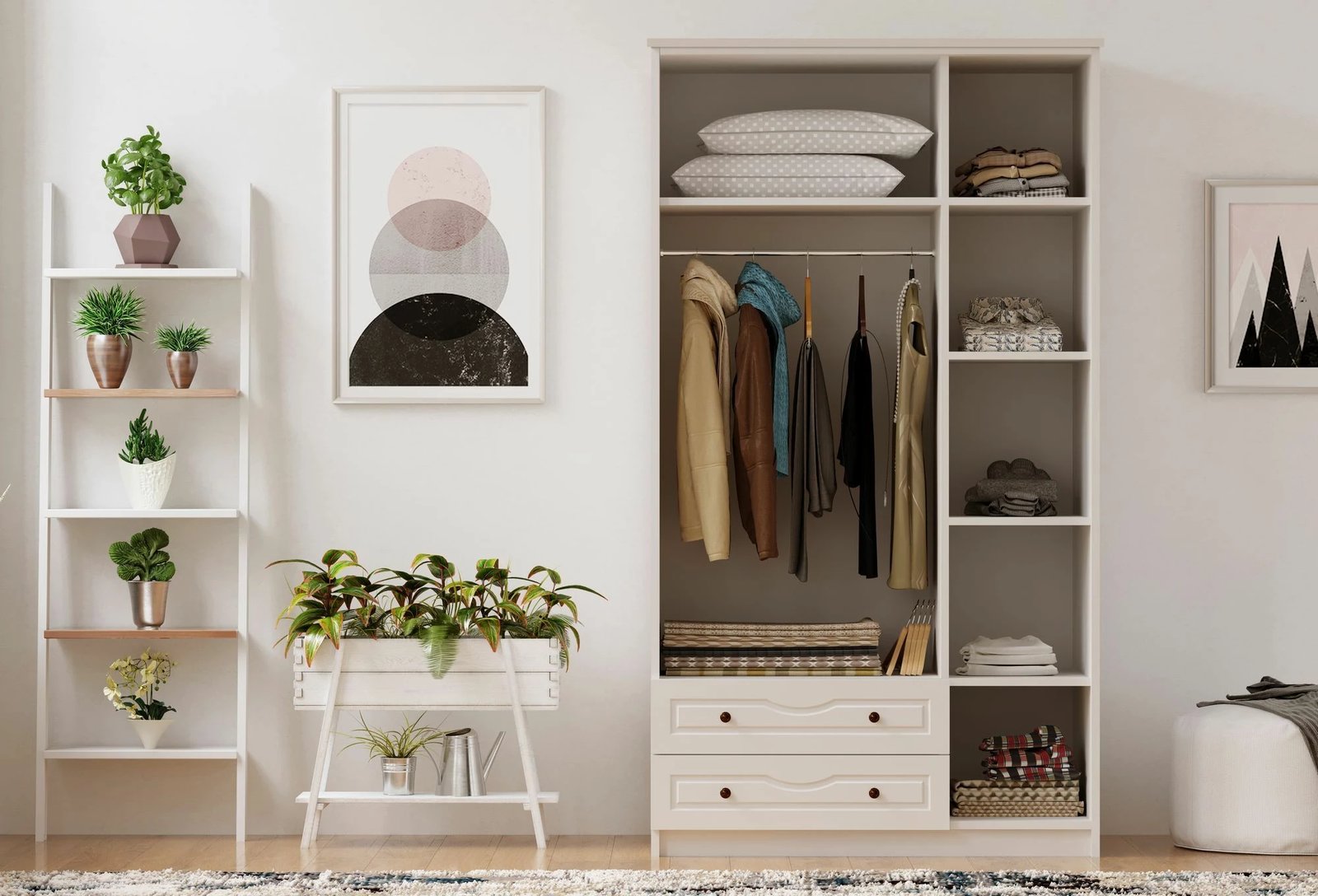 Dollap Skye Decor, ngjyrë e bardhë mat, RB-105