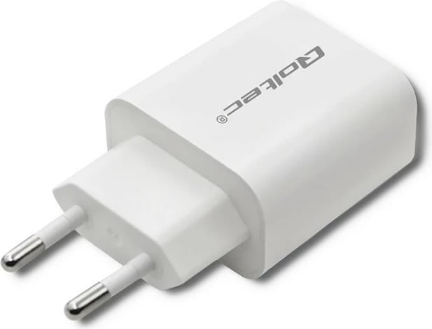 Karikues rrjeti Qoltec 51714, 18W, USB Type C PD & USB QC 3.0, Bardhë