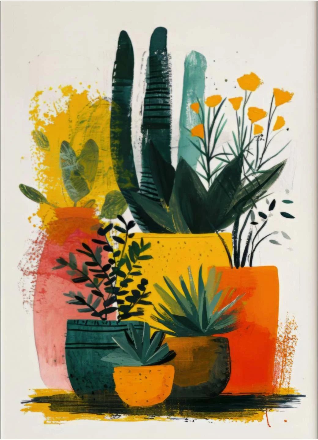 Pikturë dekorative me kornizë MDF, Wallity, shumëngjyrëshe, Mp-00115, 30x40cm