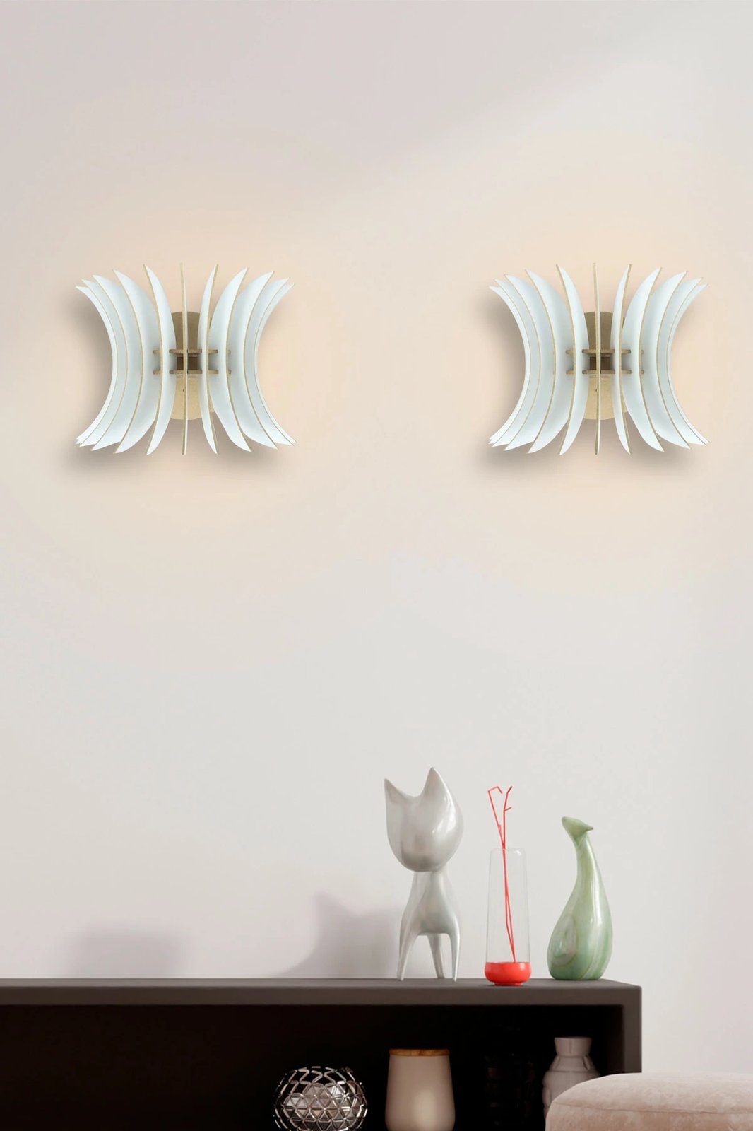 Llamba muri Opviq, model 206-WB2, 2 copë, e bardhë