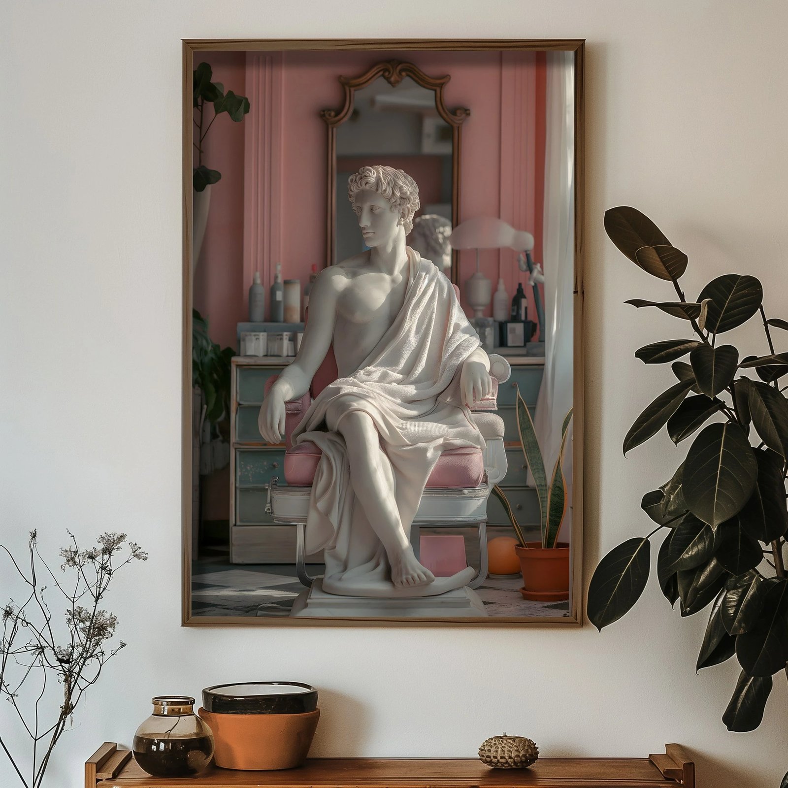 Pikturë dekorative me kornizë MDF, shumëngjyrëshe, HUM055