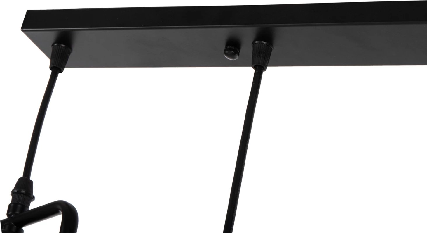 Llambë varëse tavani 4-drita, metal i zi, forma gjeometrike, FH4099, 70x38x106H cm Llambë varëse tavani 4-drita, metal i zi, forma gjeometrike, FH4099, 70x38x106H cm