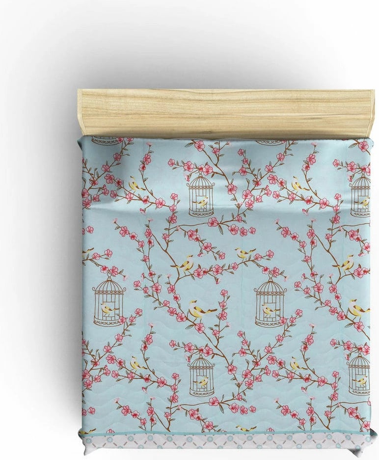 Set mbulesë krevati e qepur, king size, Birdcage, ngjyrë turquoise, L'Essentiel Linge de Maison