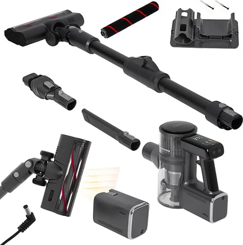 Fshesë me korrent pa kabllo, Adler CR 7063, motor brushless 400W, 31000 Pa, depo 0.6L, deri 100 min, ekran LED, me 2 bateri Fshesë me korrent pa kabllo, Adler CR 7063, motor brushless 400W, 31000 Pa, depo 0.6L, deri 100 min, ekran LED, me 2 bateri