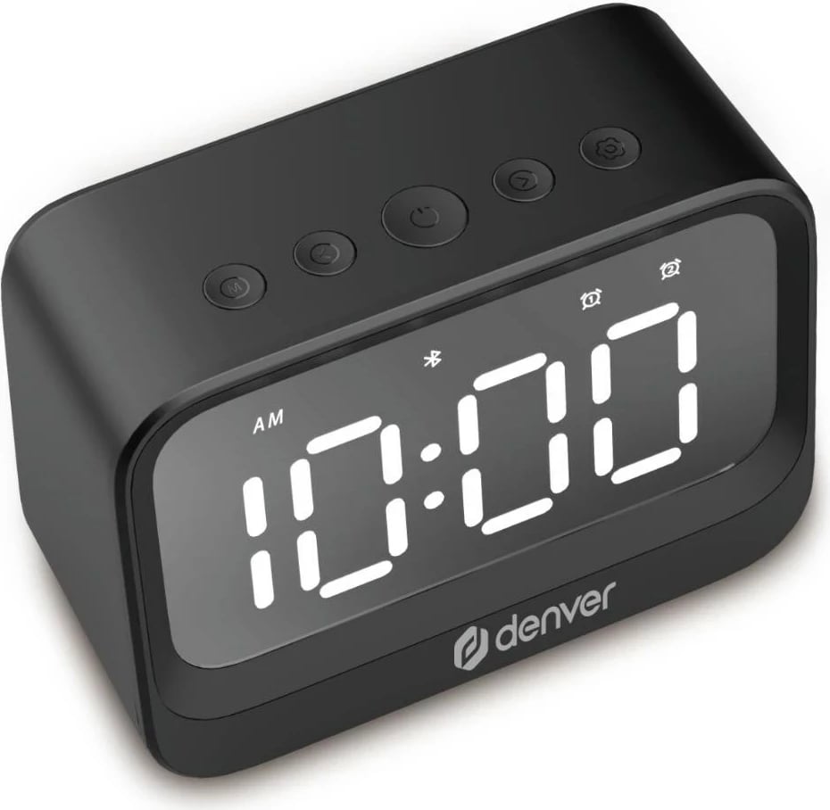 Orë alarmi digjitale Denver EC-53B, LCD, Bluetooth 5.3, e zezë