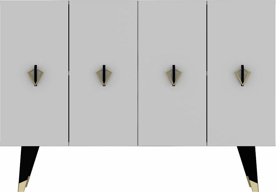 Konsol Skye Decor, e bardhë, e zezë, ari, 8164KM-32