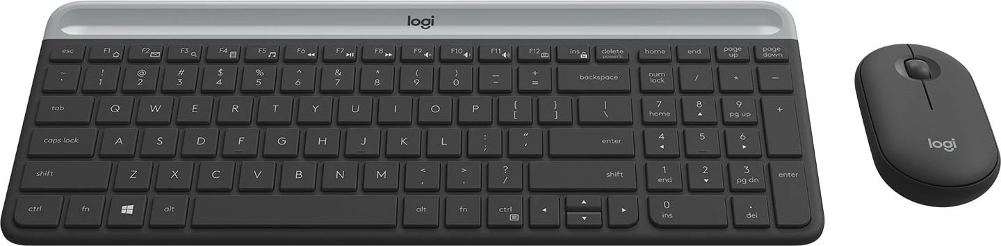 Set tastierë dhe maus wireless Logitech Slim, i zi Set tastierë dhe maus wireless Logitech Slim, i zi