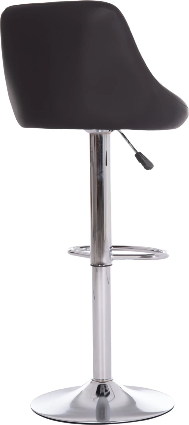 Karrige për bar ROSE, bazë dhe sustë kromi, lëkurë PU e zezë, 48x45x105cm, set prej 2 copash