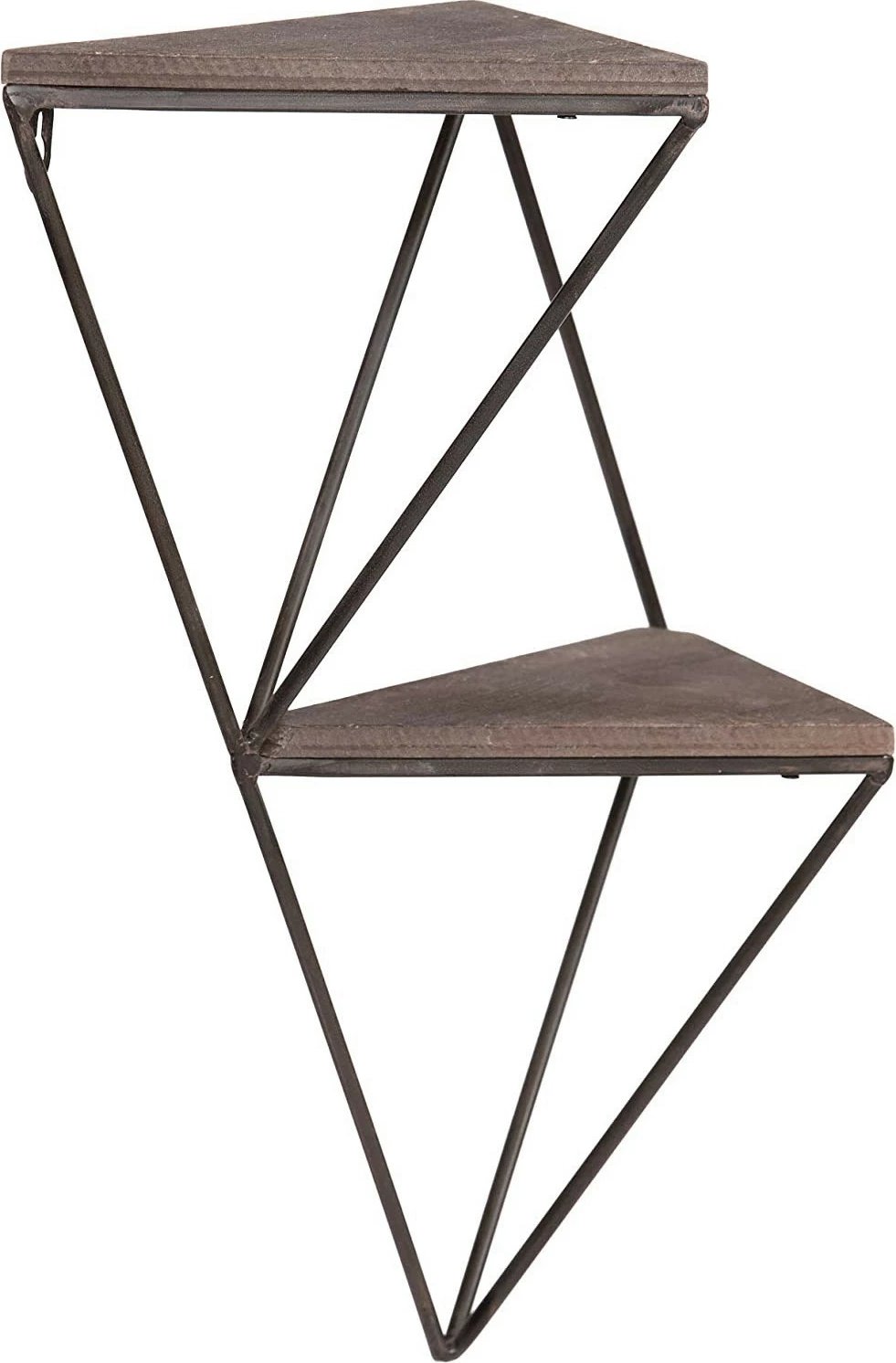 Raft dekorativ prej druri për mur, ngjyrë arre dhe e zezë, Hanah Home, Wr045