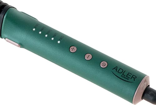 Furçë drejtimi flokësh Adler AD 2324, veshje qeramike, kontroll digjital temperature, 5 nivele deri 210°C, element 11 cm, 32W, e gjelbër e errët