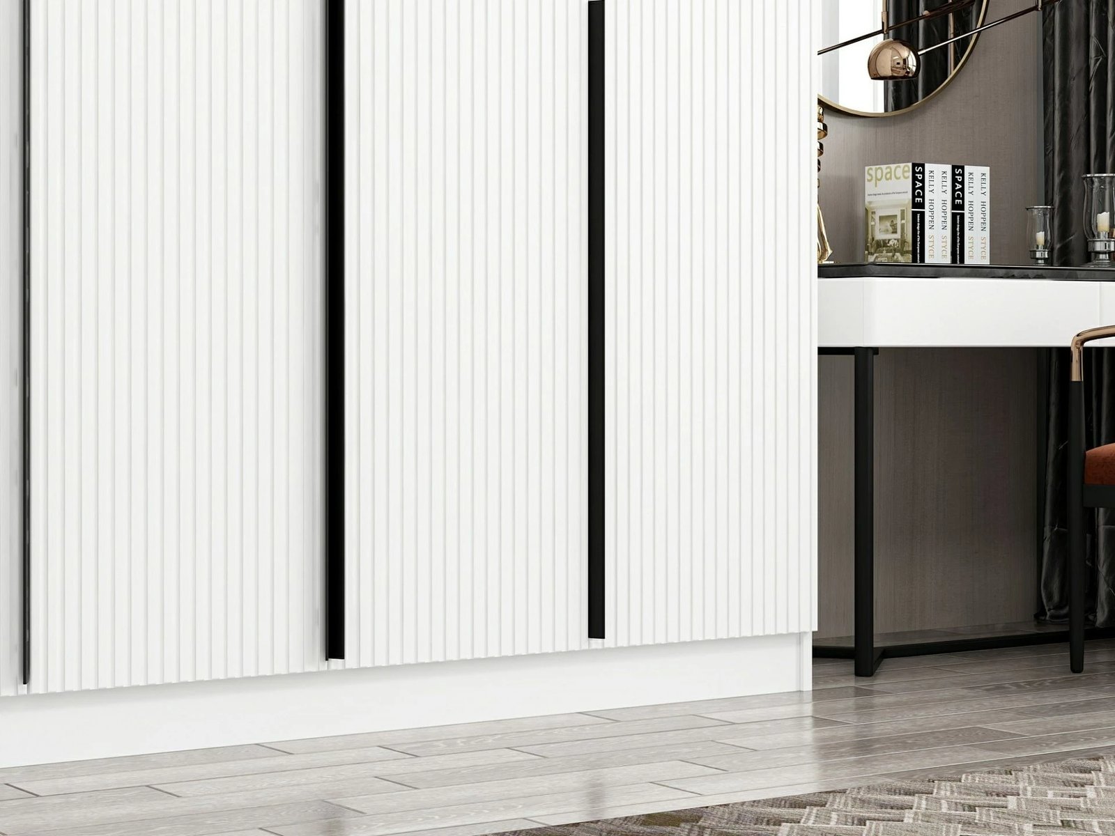 Dollap Skye Decor, Kale Plus, 7786, ngjyrë e bardhë, shumë rafte, 270x210x52 cm