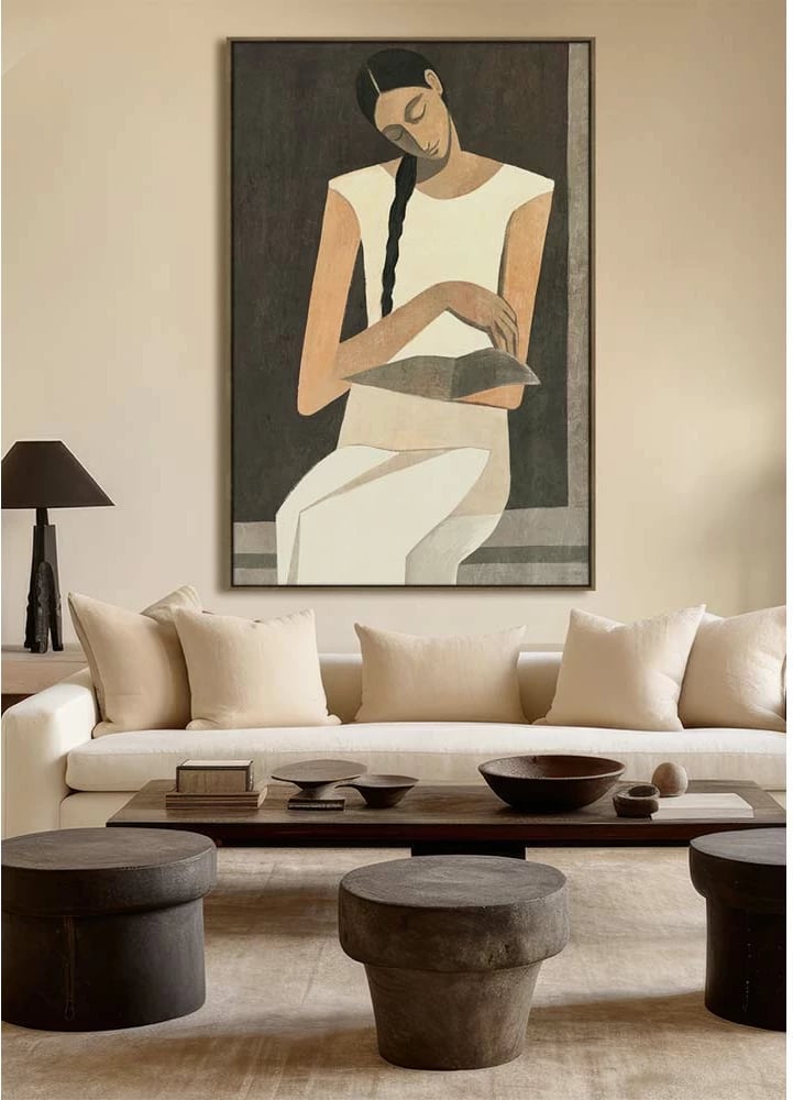 Pikturë dekorative me kornizë, SERENITY, 80x120x4 cm, bezhë-kafe