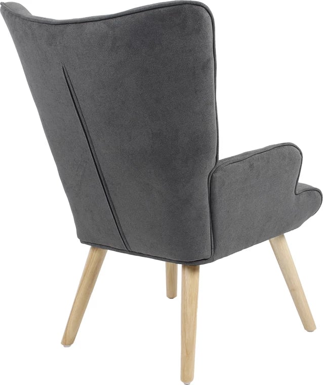 Karrige Fluffy, material stof, ngjyrë antracit-natyrale, 75x69x96cm