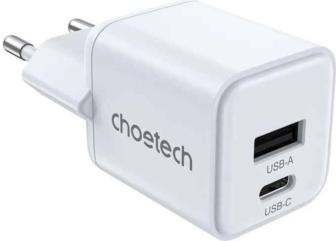 Karikues muri Choetech PD5012, 30W, 2 porta (USB-C, USB-A), i bardhë