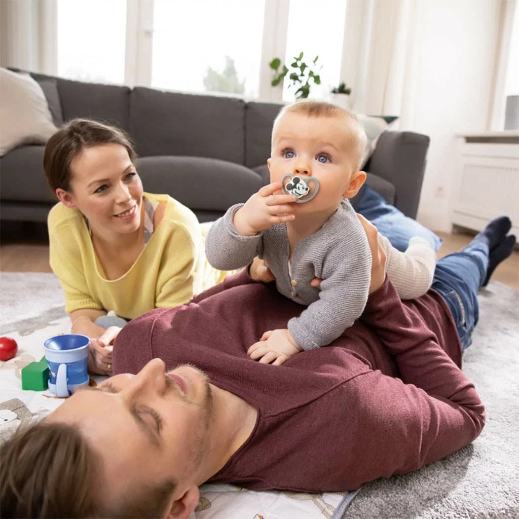 Qetësues bebe, NUK, Space Disney Mickey Mouse, silikon 6-18 muaj, i kuq, 1 copë