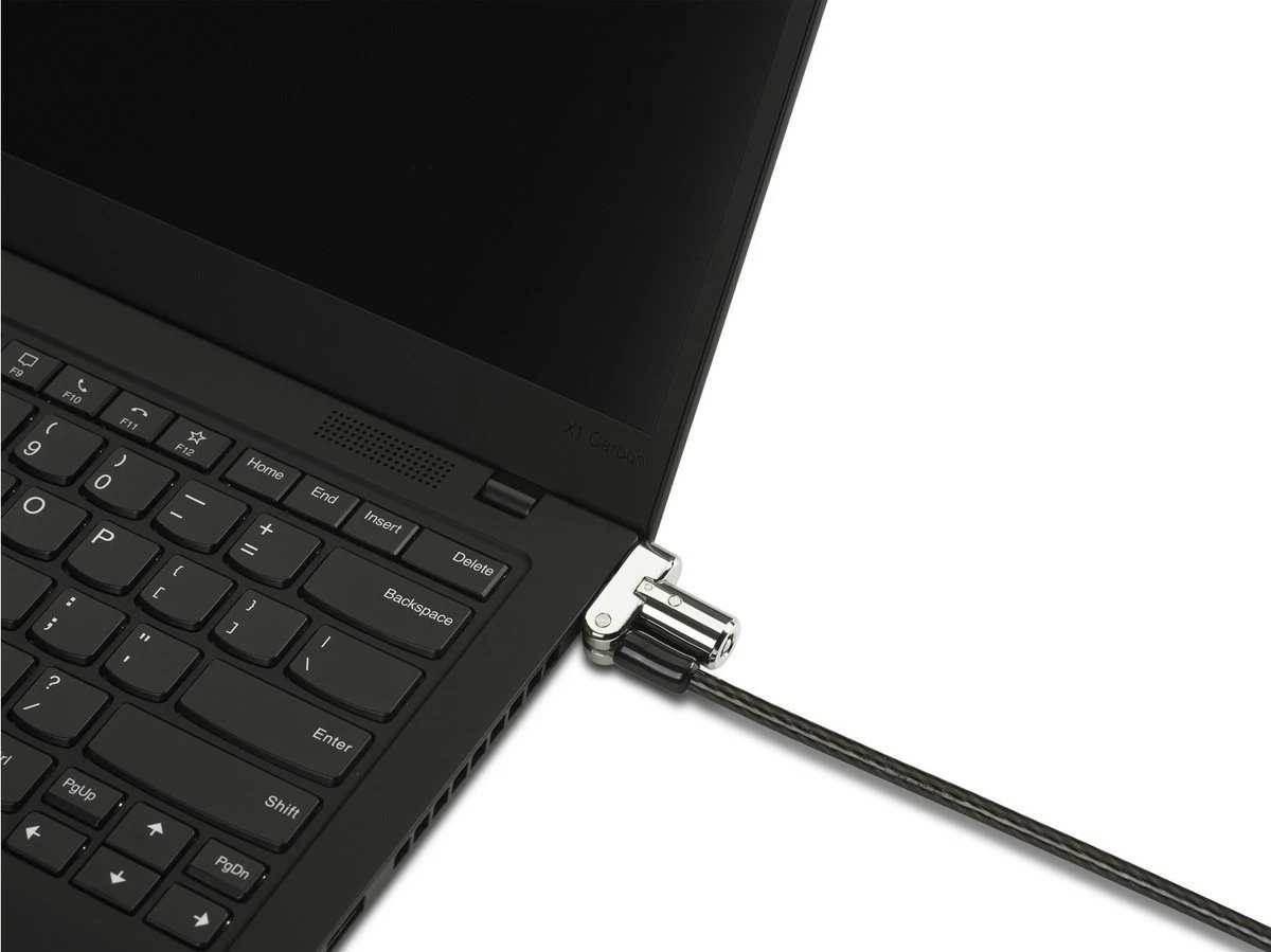 Kabllo sigurie Kensington Universal 3-në-1 me çelës, 1.8m, e zezë/metal