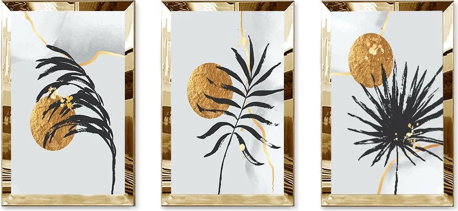 Pikturë dekorative MDF-Plexiglass (3 copë), Wallity, Huhu391, 40x60