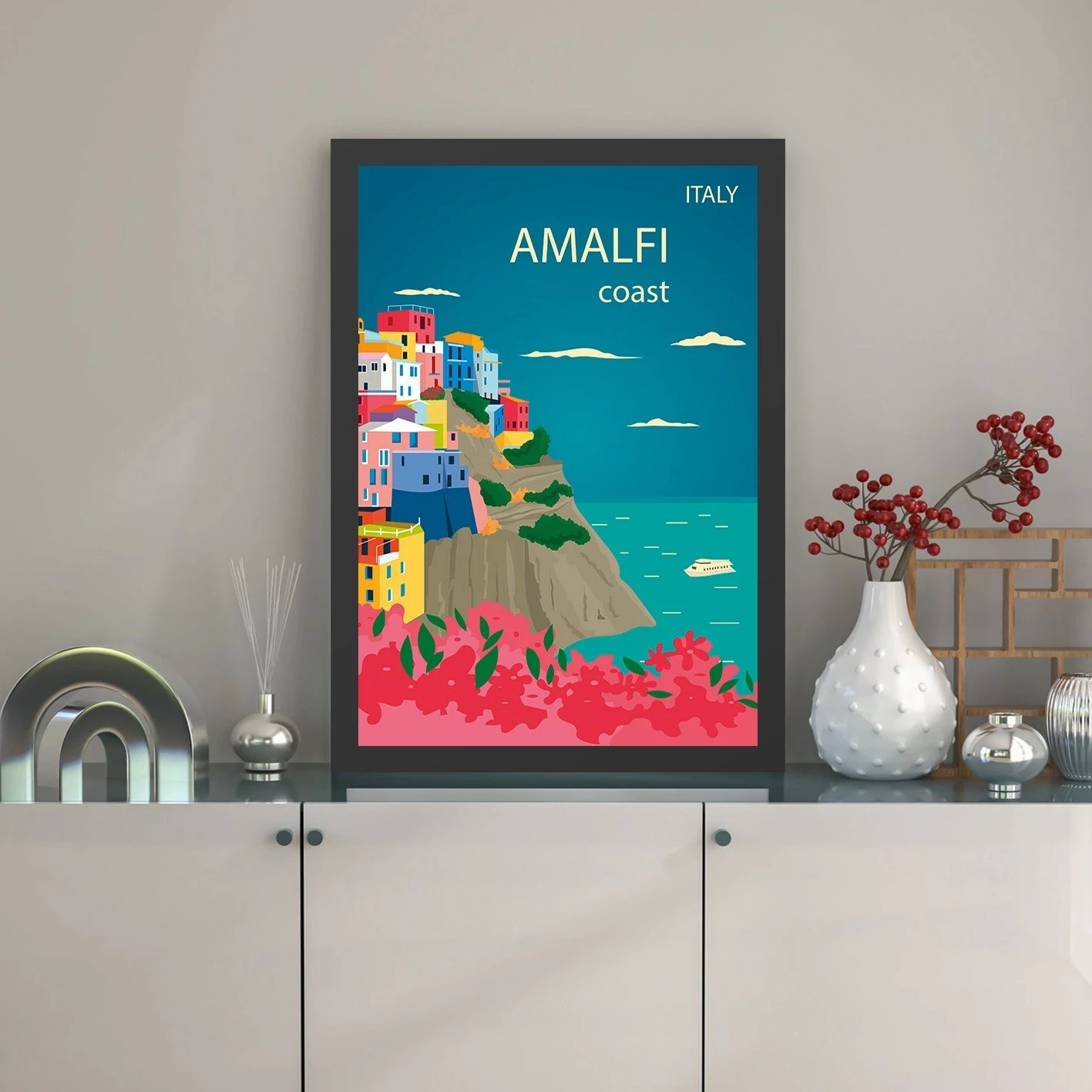Pikturë dekorative me kornizë MDF, Amalfi, 40x55cm