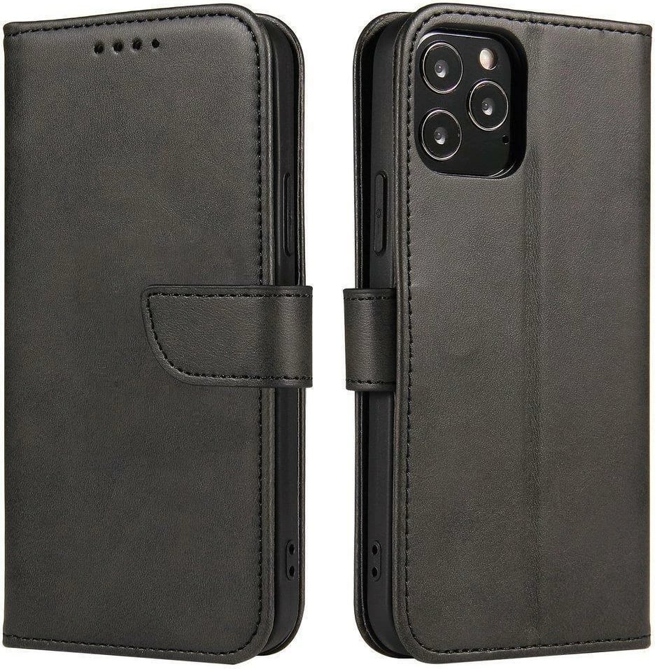 Mbështjellës Hurtel Magnet Case për OnePlus Nord N20 5G, me kapak dhe funksion stand, i zi