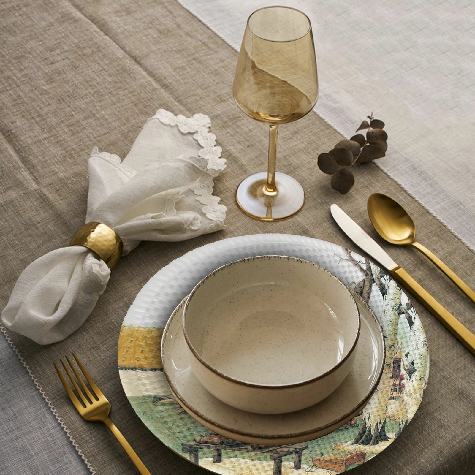 Set nënshtrues tavoline Hermia Concept, shumëngjyrësh, 4 copë, 37cm