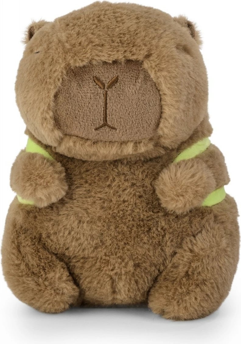 Lodër pelushi kapibara Daffi M-639 me çantë breshkë, 21 cm, kafe/jeshile