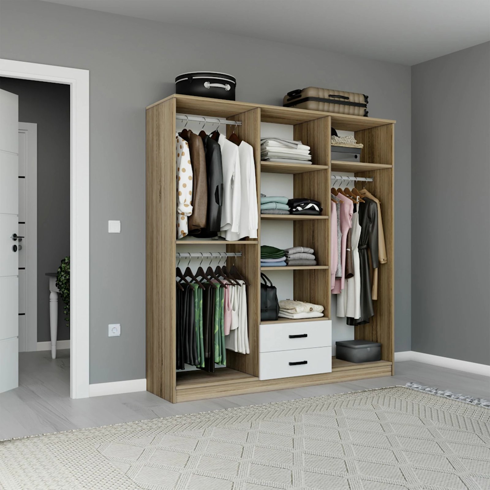 Dollap rrobash Skye Decor, Yaman 1600-75, ngjyrë arre e çelët