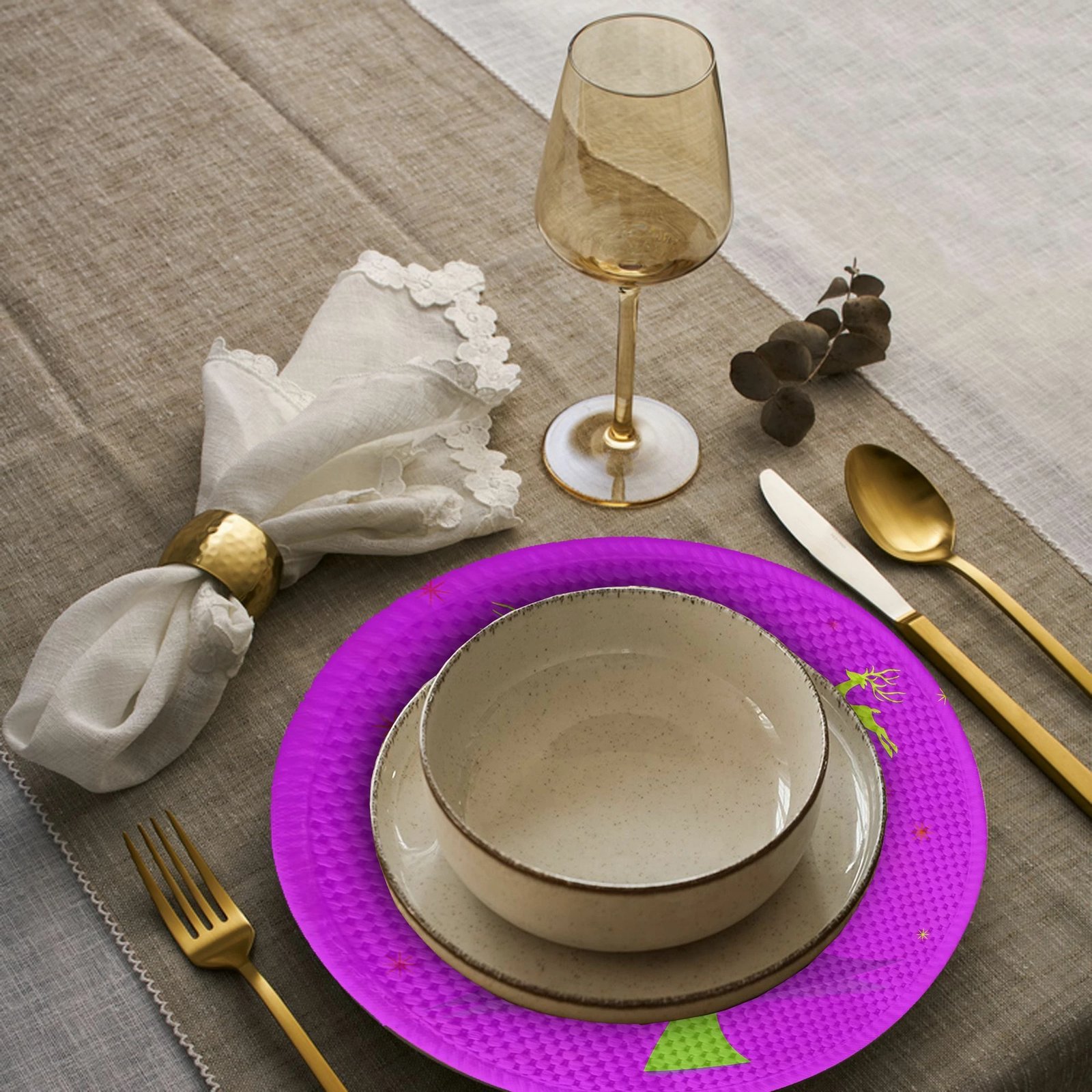 Nënshtrues tavoline Hermia Concept, shumëngjyrësh, 37cm, set prej 4 copash