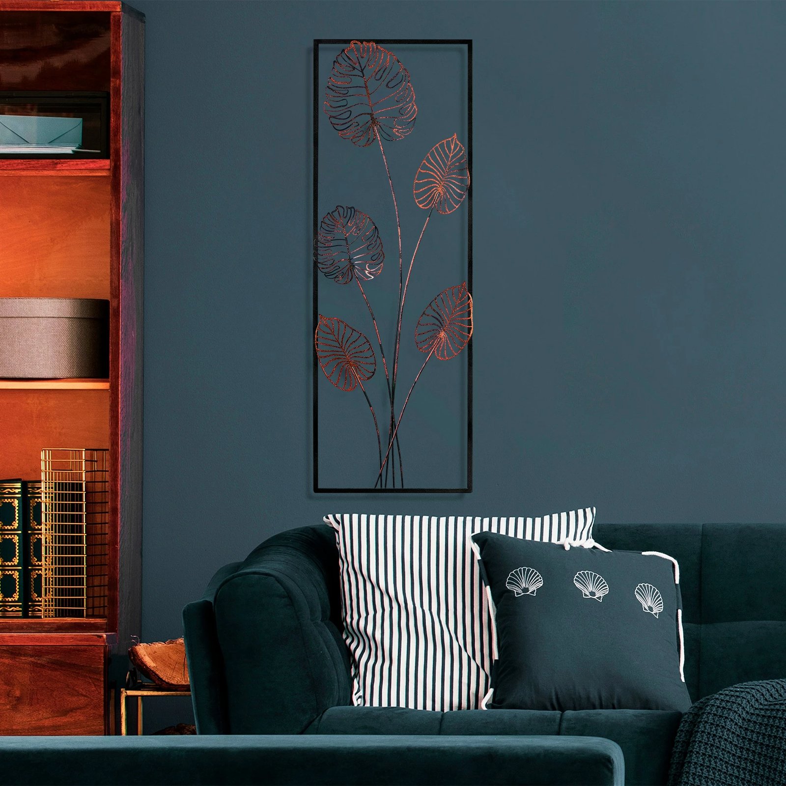 Aksesor dekorativ metalik për mur Wallity, Strawberry 2, shumëngjyrësh, 32x90x4 cm