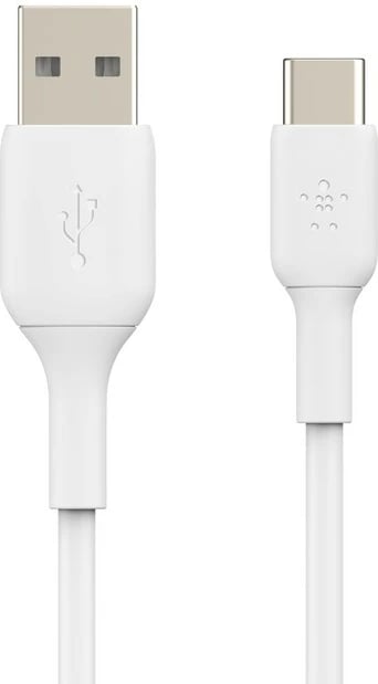 Kabllo Belkin BoostCharge USB A në USB C 1m, e bardhë