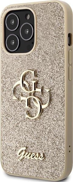 Mbështjellës Guess Glitter Script Big 4G për iPhone 13 Pro Max 6.7", Ari Mbështjellës Guess Glitter Script Big 4G për iPhone 13 Pro Max 6.7", Ari