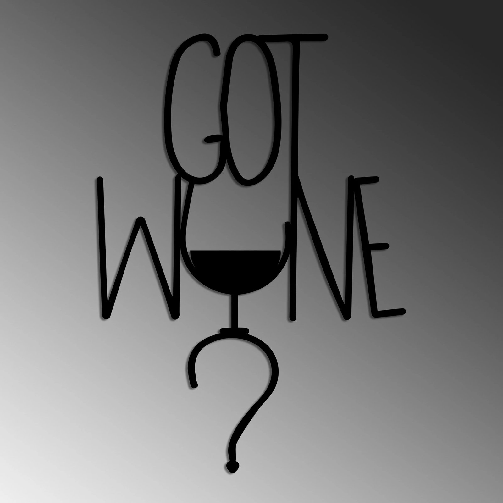 Aksesor dekorativ metalik për mur, Wallity, Got Wine