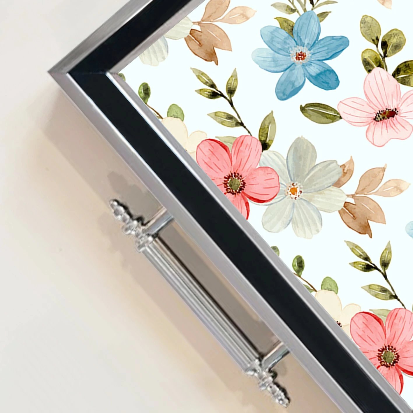 Tabaka xhami me lule shumëngjyrëshe, Aberto Design, TPG9790 Tabaka xhami me lule shumëngjyrëshe, Aberto Design, TPG9790