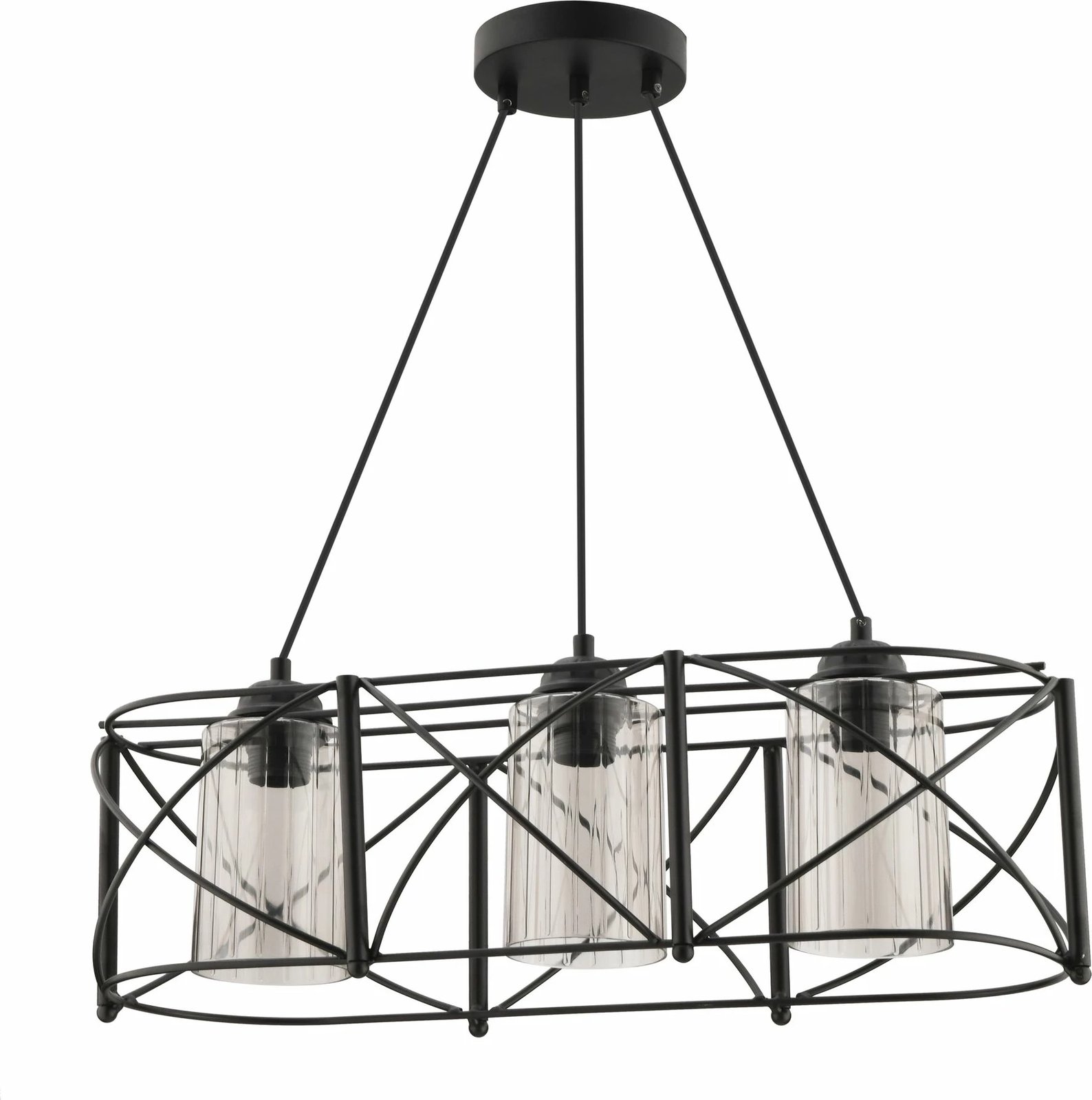 Llambë tavani Opviq Dratrio, xham, e zezë, gri