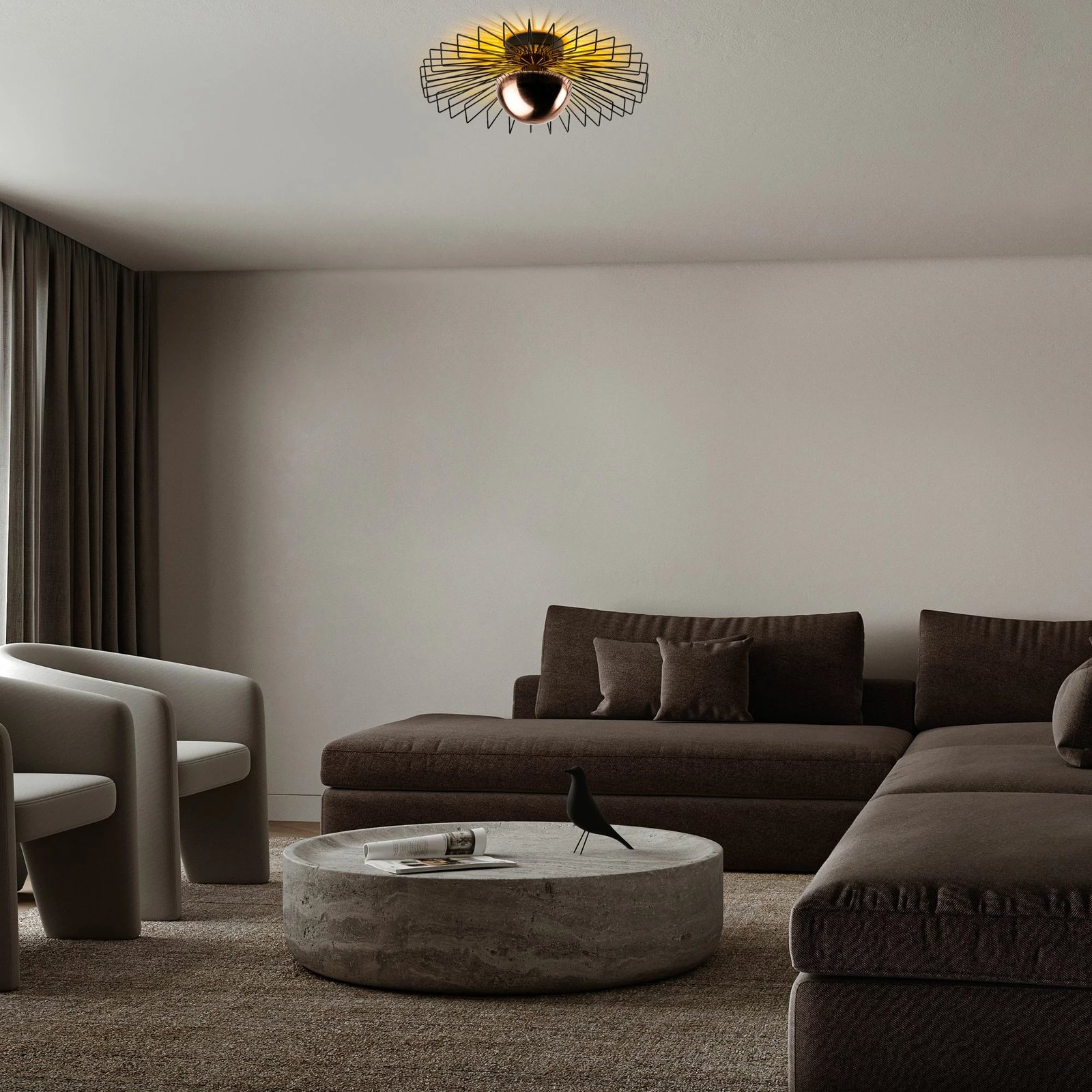 Llambë tavani Opviq Kaya, 15225-L, metal i zi, 60x60x24cm