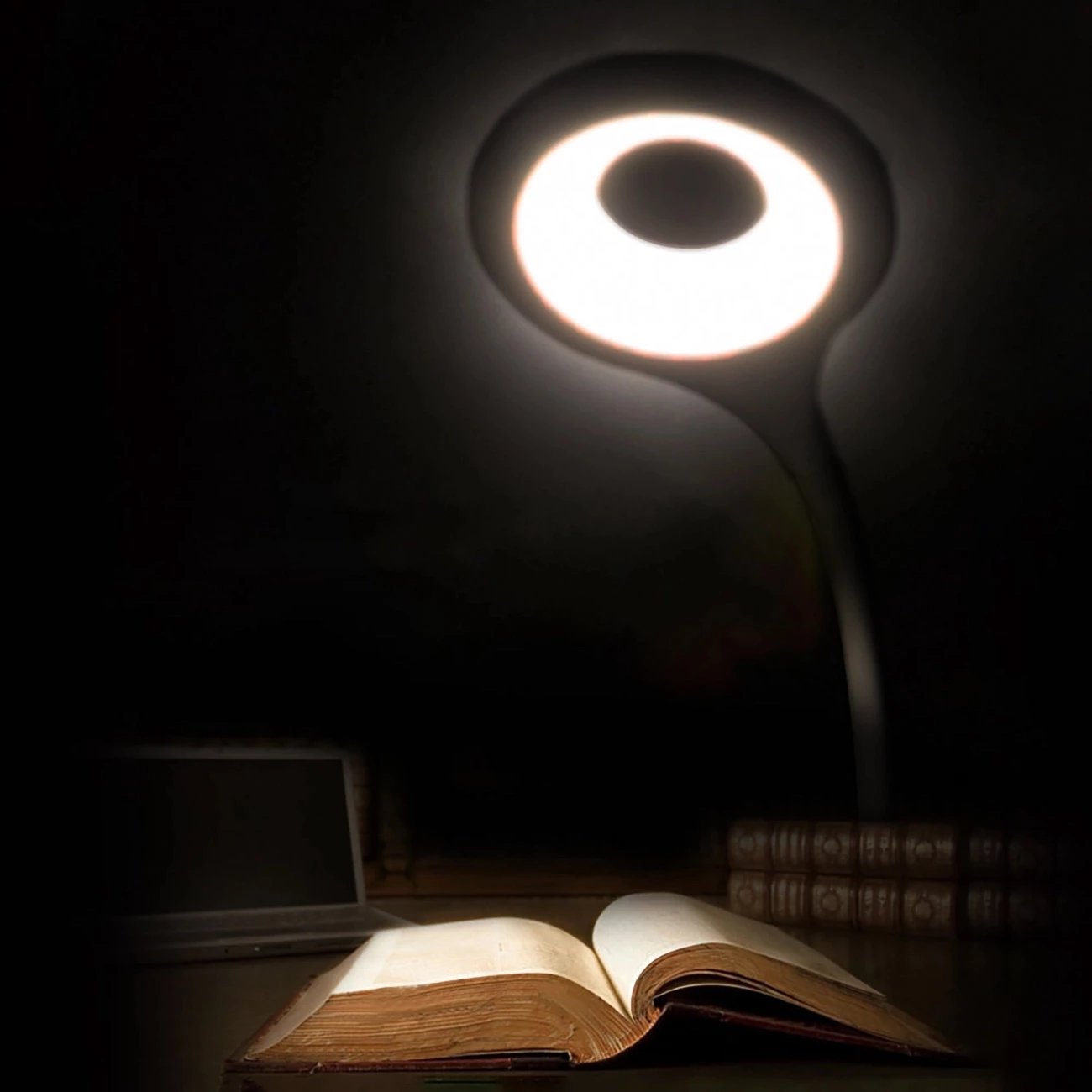 Lampë leximi LED pa tela me kapëse, Wozinsky WLBK-02, 1800 mAh, 5 nivele, 3000–6500K, USB-C, me kabllo USB-C, e zezë