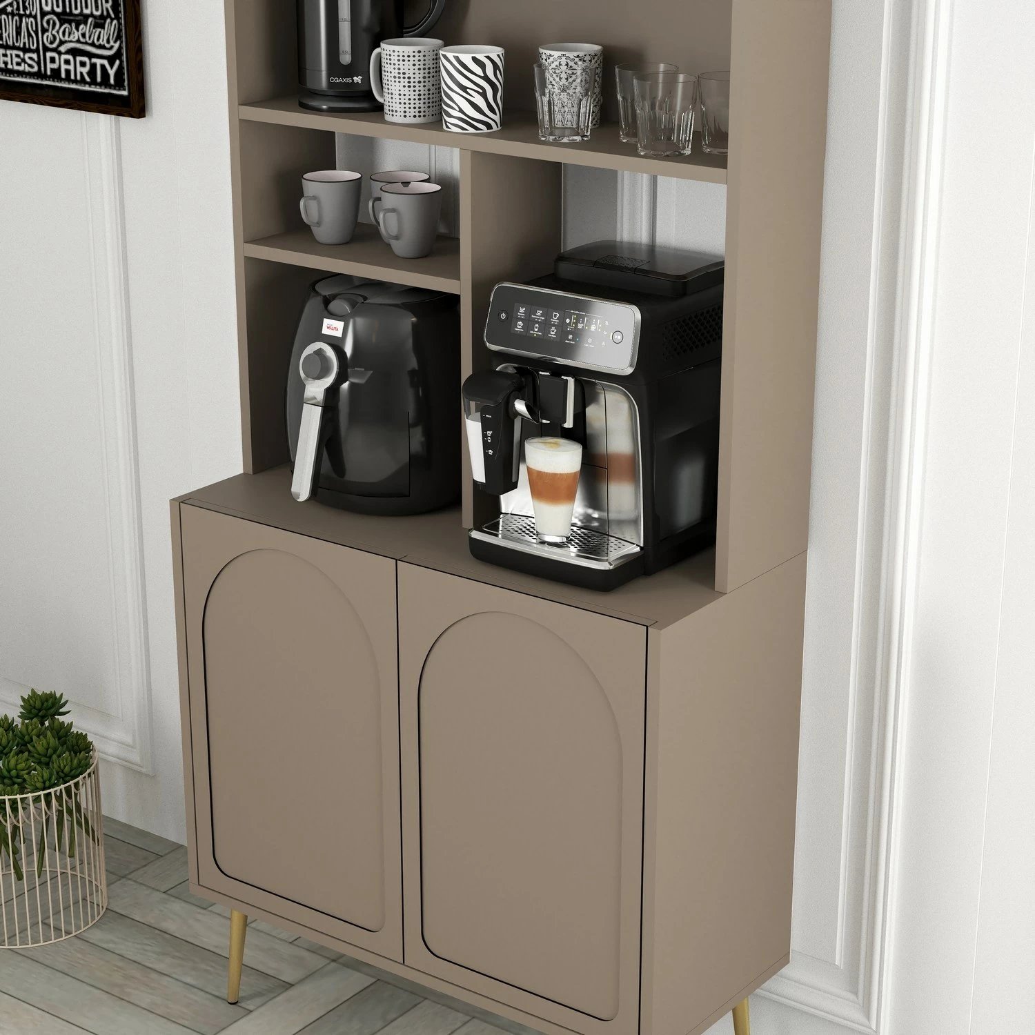 Dollap për kafe, ngjyrë Atlas dhe ari, Skye Decor, 80 cm